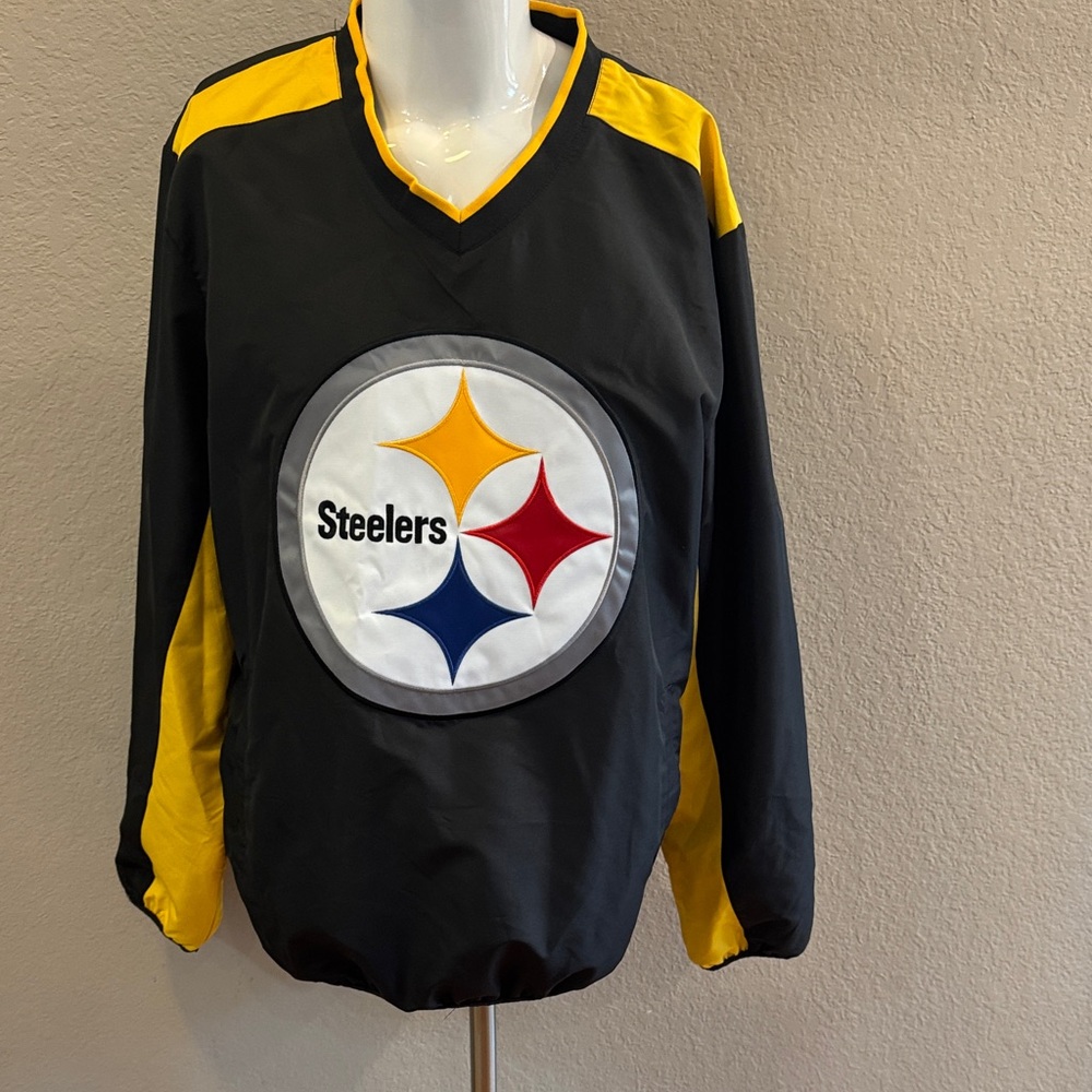 Steelers NFL Black Jacket‎ with Red and Blue Logo size Large
